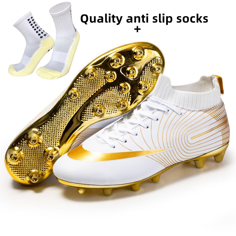 ALIUPS Professional Unisex Soccer Shoes Long Spikes TF Ankle Football Boots Outdoor Grass Cleats Football Shoes Eu size 30-45