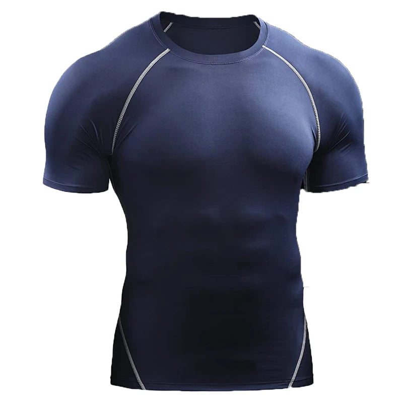 Compression T Shirt Men Summer Sportswear Running T-shirt Elastic Quick Dry Sport Tops Tee Athletic Gym Workout Shirts Men