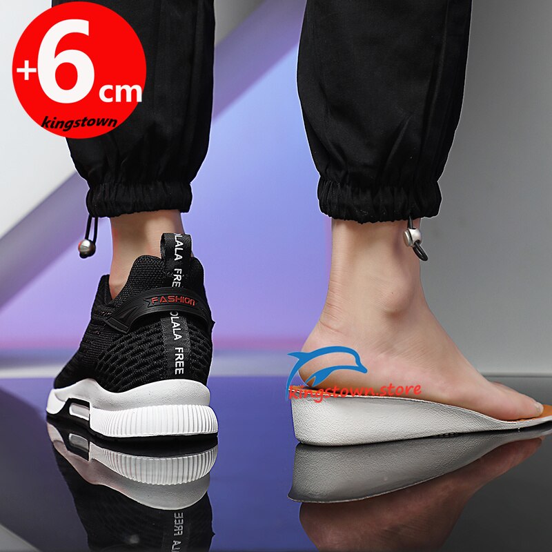 Tall Men Lift Sneakers Sports Elevator Height Increase Insoles 6CM  Daily Life Plus Size 37-44