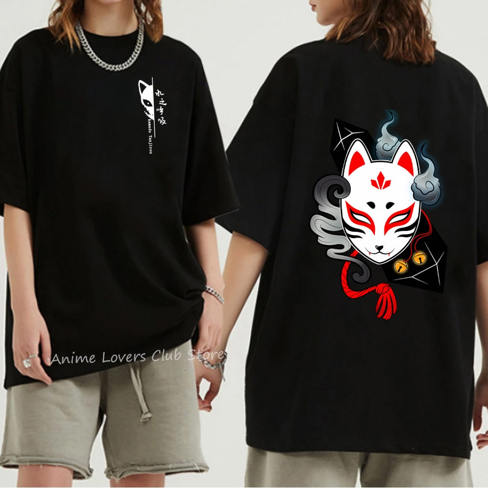 Unisex Demon Slayer T Shirt 100% Cotton T-Shirts Anime Print T-Shirt Rengoku Kyoujurou Nezuko Ninja Short Top Y2k Harajuku Tops