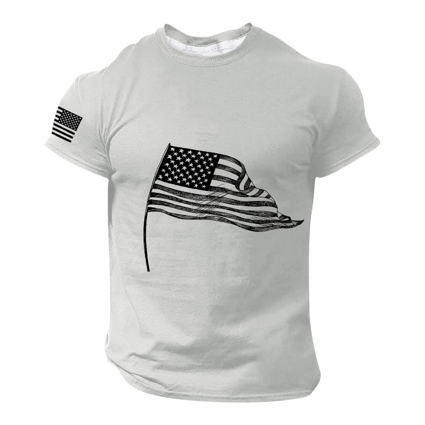 Gym Men&#39;s T-shirt 3d Print USA Flag T Shirt Oversized Casual Short-sleeved Summer Sportswear Men Clothing Tees Tops