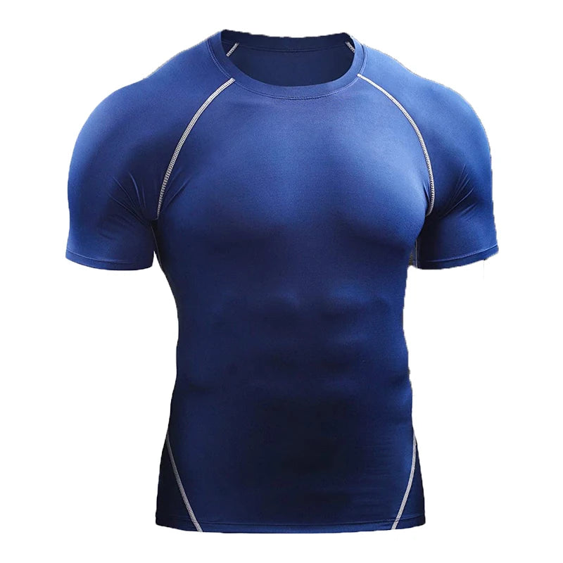 Compression T Shirt Men Summer Sportswear Running T-shirt Elastic Quick Dry Sport Tops Tee Athletic Gym Workout Shirts Men