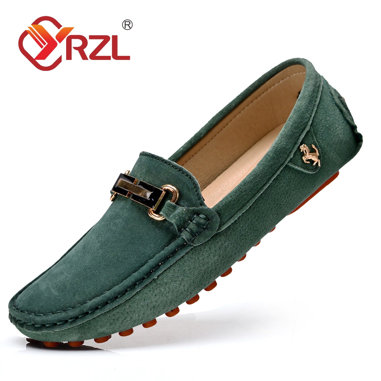 YRZL Loafers Men Big Size 48 Soft Driving Moccasins High Quality Flats Genuine Leather Shoes Men Slip-on Suede Loafers for Men