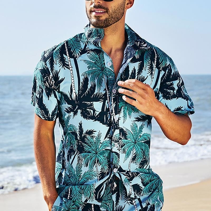 Hawaiian Shirt For Mens 2023 3D Print Short Sleeve Blouse Beach Holiday Top Tee Summer Oversized Men&#39;s Clothing Camisa Masculina