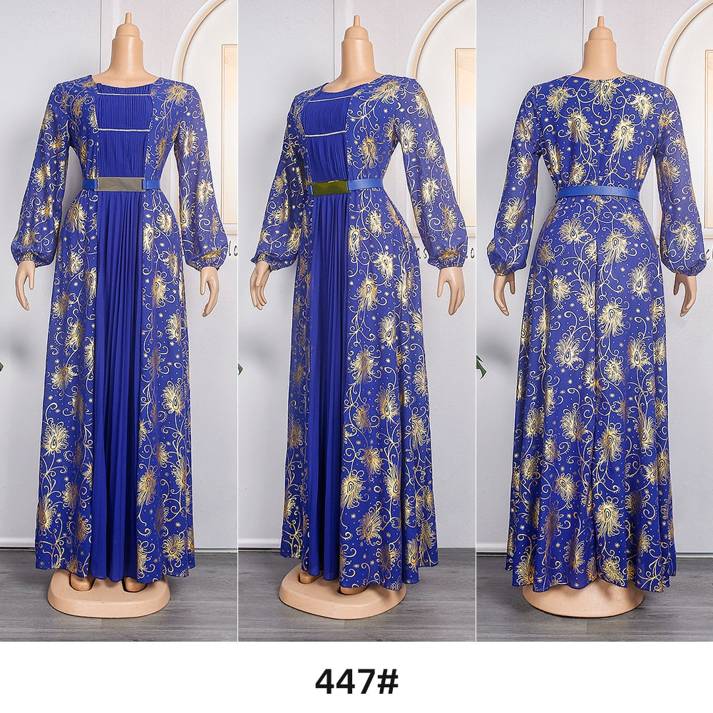 African Maxi Dresses For Women Plus Size Evening Party Long Dress Africa Clothing Elegant Kaftan Muslim Chiffon Dress