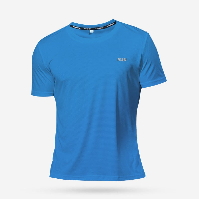 Polyester Gym Shirt Sport T Shirt Men Short Sleeve Running Shirt Men Workout Training Tees Fitness Top Sport T-shirt