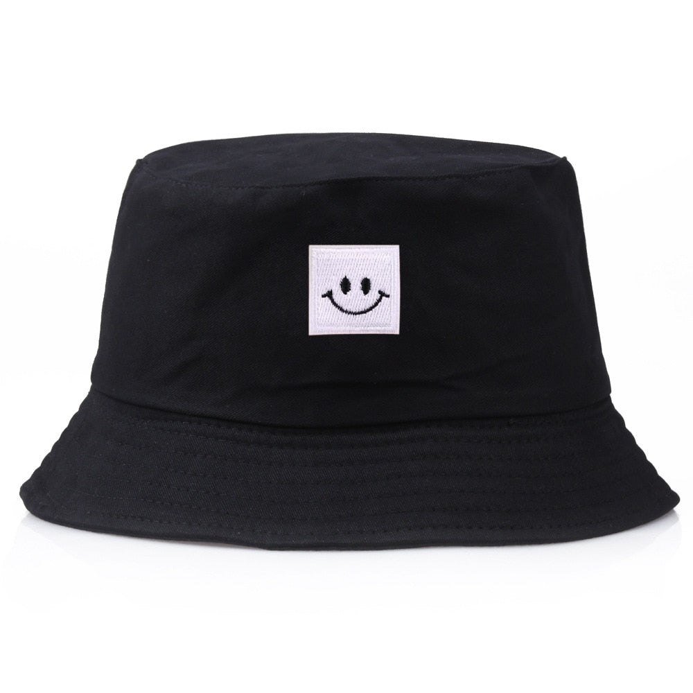 Fashion Women Bucket Hat New Candy Colors Smile Face Sun Hat Fishing Hat Fisherman Cap for Girls Men Travel Hip Hop Panama Hats