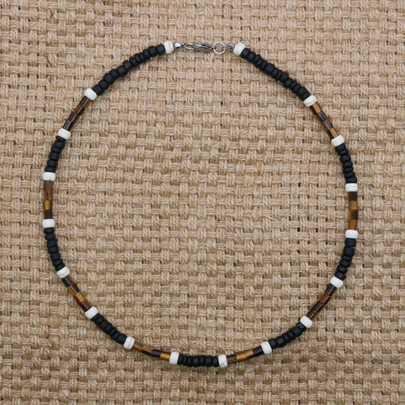 Summer Beach Bohemia Surfer Necklace For Men Simple Geometric Tribal Ethnic Coconut Shell Beaded Necklace Men Jewelry