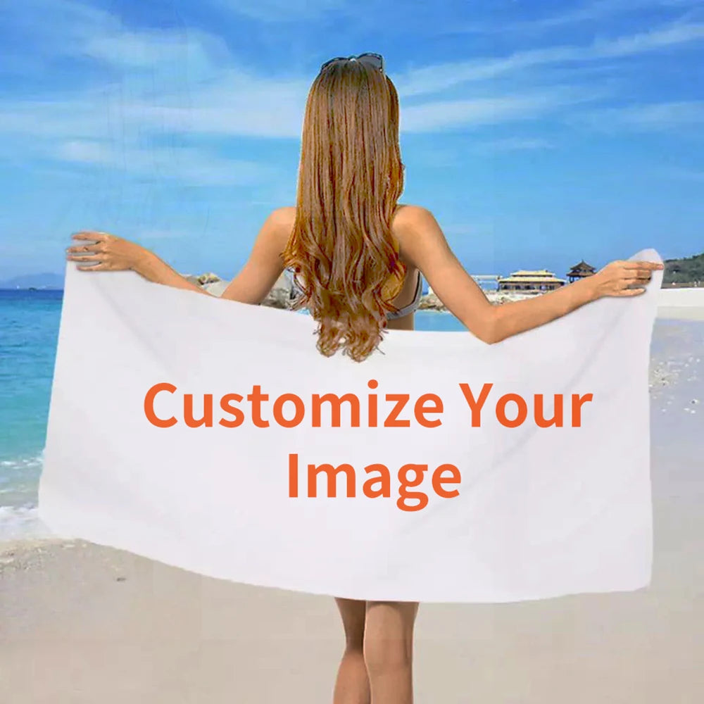 Custom 3D Bath Beach Towel Polyester Square Funny Picture Customization Microfiber Outdoor Living Room Home Decor Swimming Gifts