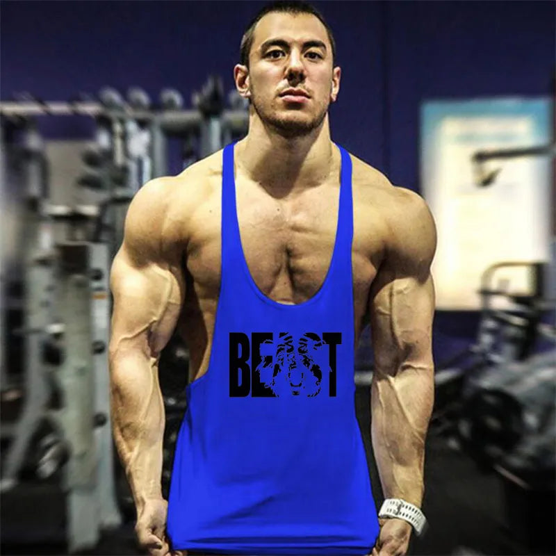 Cotton Gyms Tank Tops Men Sleeveless Tank Tops For Boys Bodybuilding Clothing Undershirt Fitness Stringer Vest