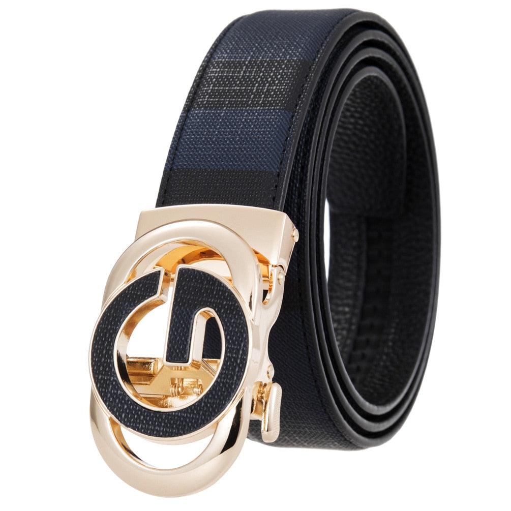 New Men's Waistband Automatic Buckle Pattern Leather Belt Spot LY336-25060-5 Top Quality Luxury Brand Men Belt