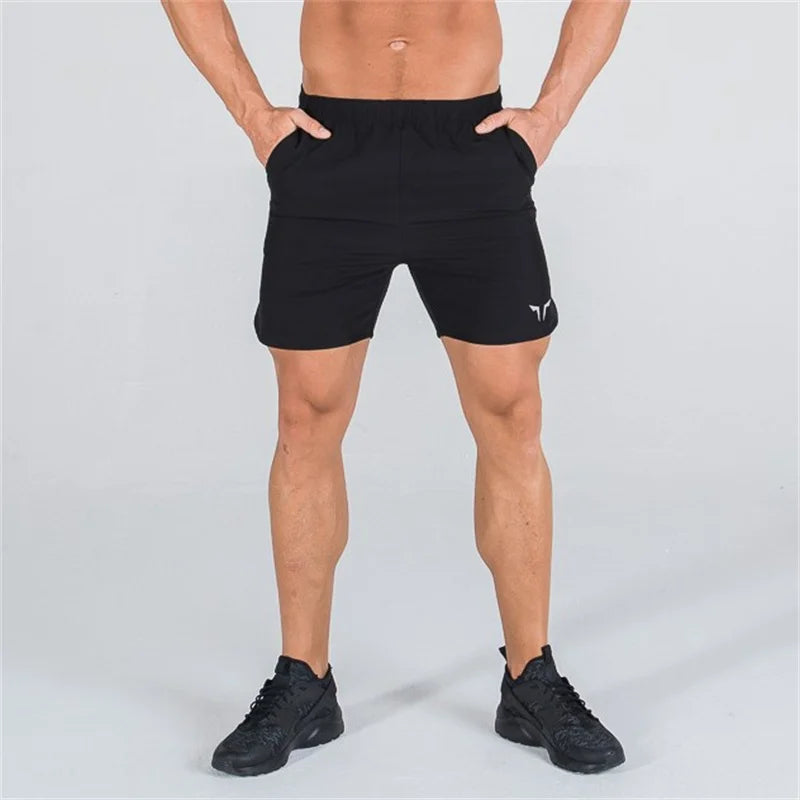 NEW Fitness Men Gyms Shorts Workout Male Breathable 2 In 1 Double-deck Quick Dry Sportswear Jogger Beach Shorts Men