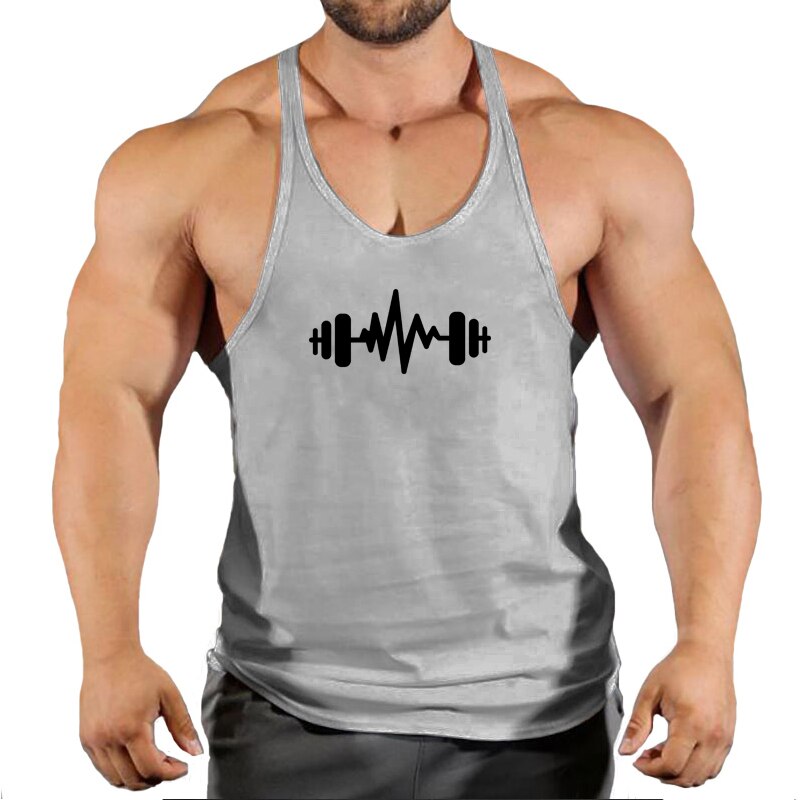 New Arrivals Bodybuilding stringer tank top man Cotton Gym sleeveless shirt men Fitness Vest Singlet sportswear workout tanktop