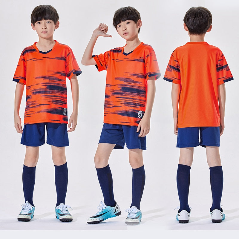 Wholesale Custom 100% Polyester Cheap Children&#39;s Soccer Jerseys Breathable Football Jersey Sets Soccer Uniform Set For Kids Y305