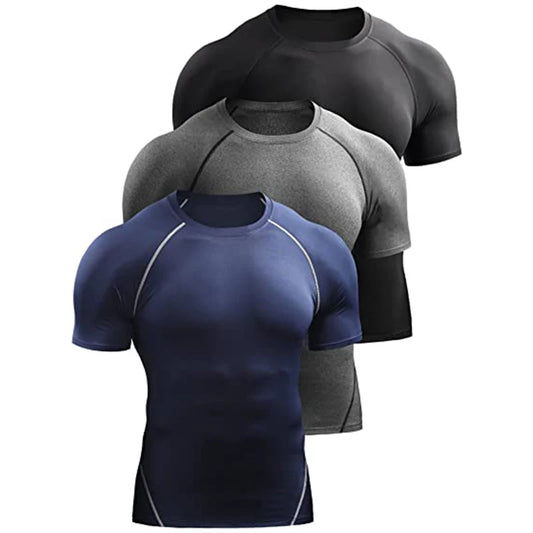 Compression T Shirt Men Summer Sportswear Running T-shirt Elastic Quick Dry Sport Tops Tee Athletic Gym Workout Shirts Men