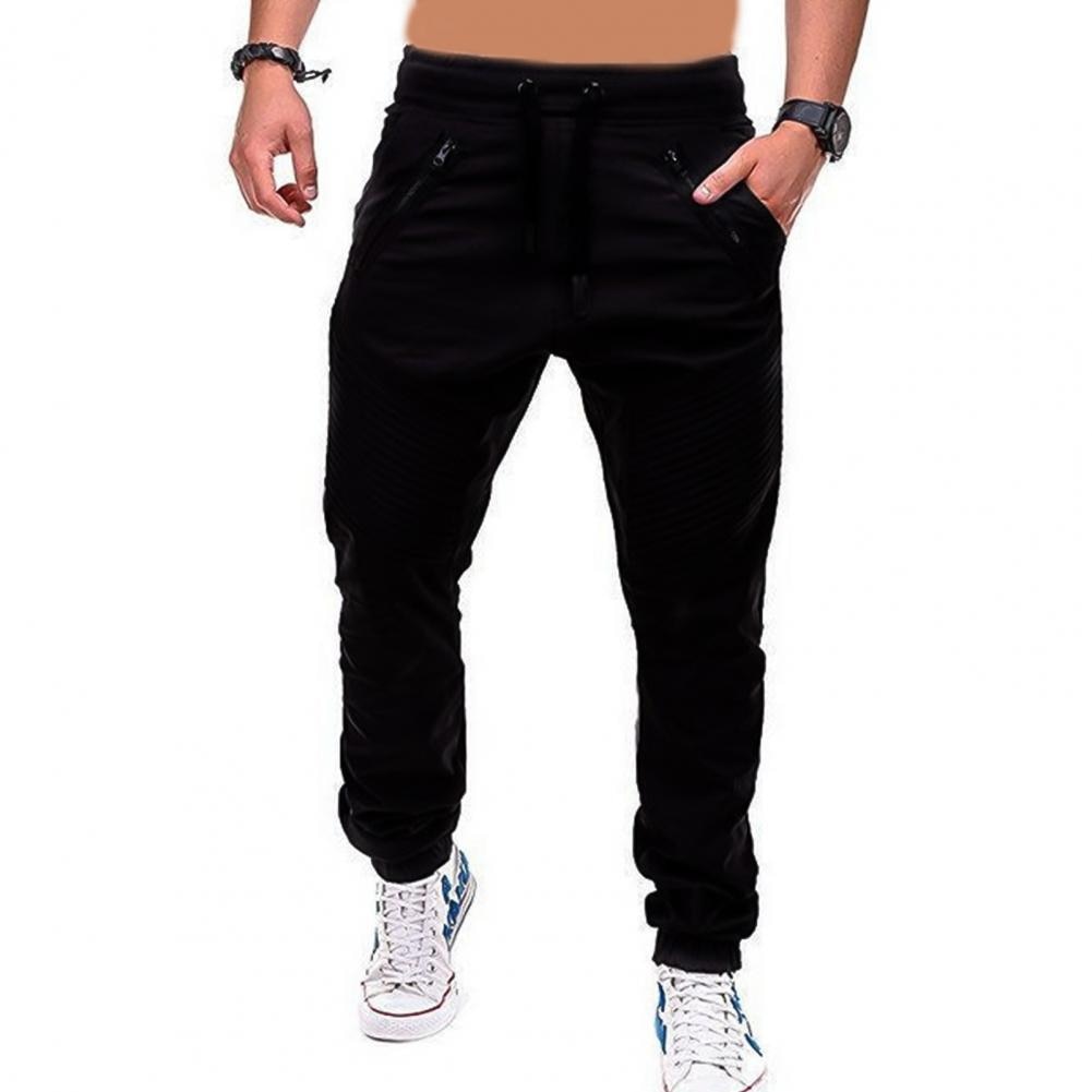 Clothes  Stylish Men Drawstring Adjustable Pockets Pants Men Trousers Stripes   for Jogging