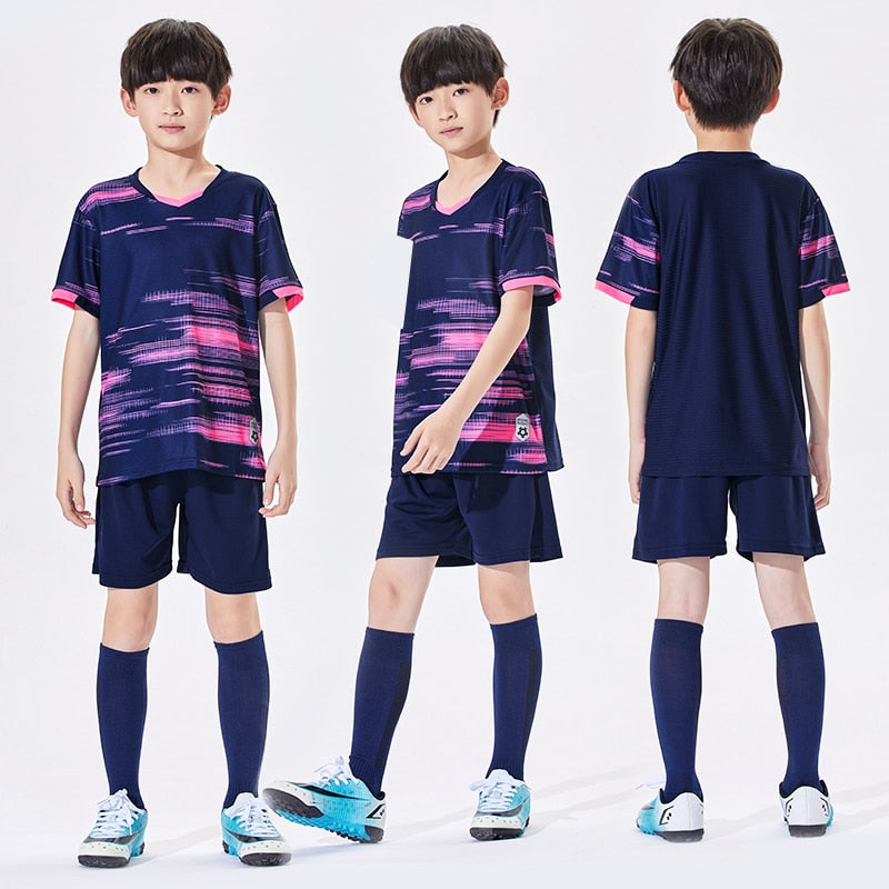 Wholesale Custom 100% Polyester Cheap Children&#39;s Soccer Jerseys Breathable Football Jersey Sets Soccer Uniform Set For Kids Y305