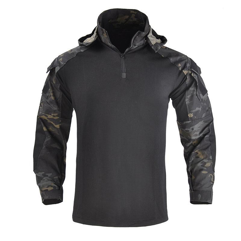 Men&#39;s Bomber Jacket Tactical Flight Jacket Coat Combat T-shirt, Tactical Hunting Hoodie Camouflage Men Jacket