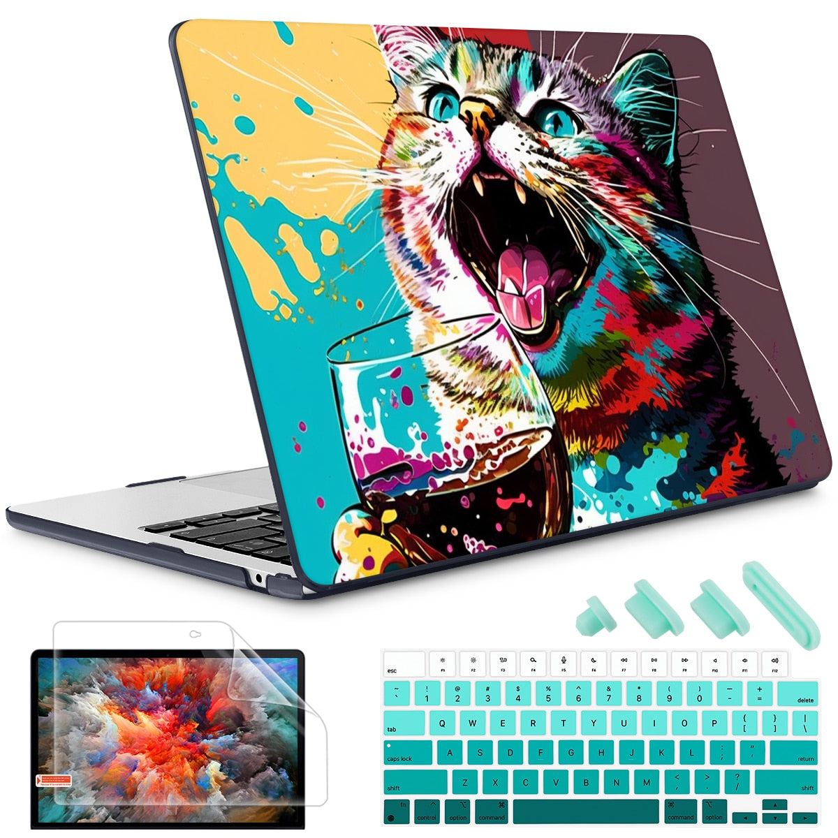 The Crown Cat Hard print case for MacBook Air Pro 13 14 16 M2 2022 2023 A2681 A2779 A2780 Retina 13.3 A1502 A2337 M1 2020 A2289