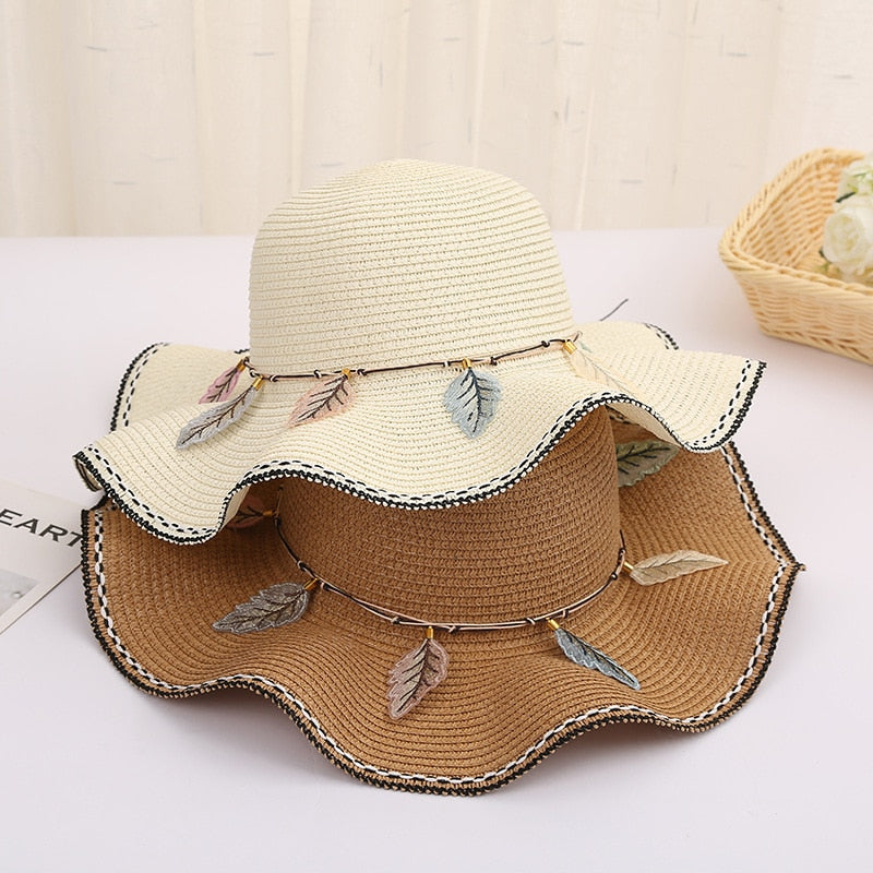 New summer floppy wide brim sun hat  Women Straw hat Cap Outdoor holiday Lady beach Casual floral Panama hat