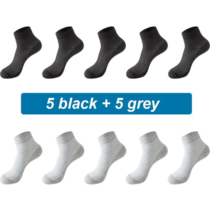 10Pairs Men Mesh Socks Organic Cotton Breathable Black White Business Sock Casual Athletic Spring Summer for Male Size EUR38-45