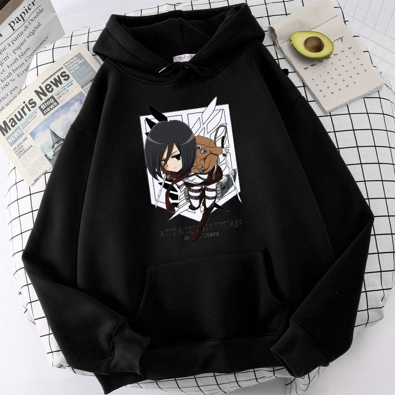 Attack on Titan Hoodies Eren Yeager Anime Print Hoodie Long Sleeve Loose Hip Hop Sweatshirt Men Streetwear Oversized Hoody Tops