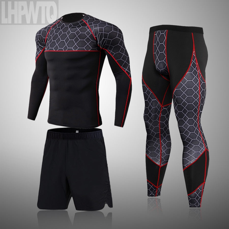 Men's Gym Tights Training Clothes Workout Jogging Sports Set Running Rashguard Tracksuit Compression Sportswear Suits For Men