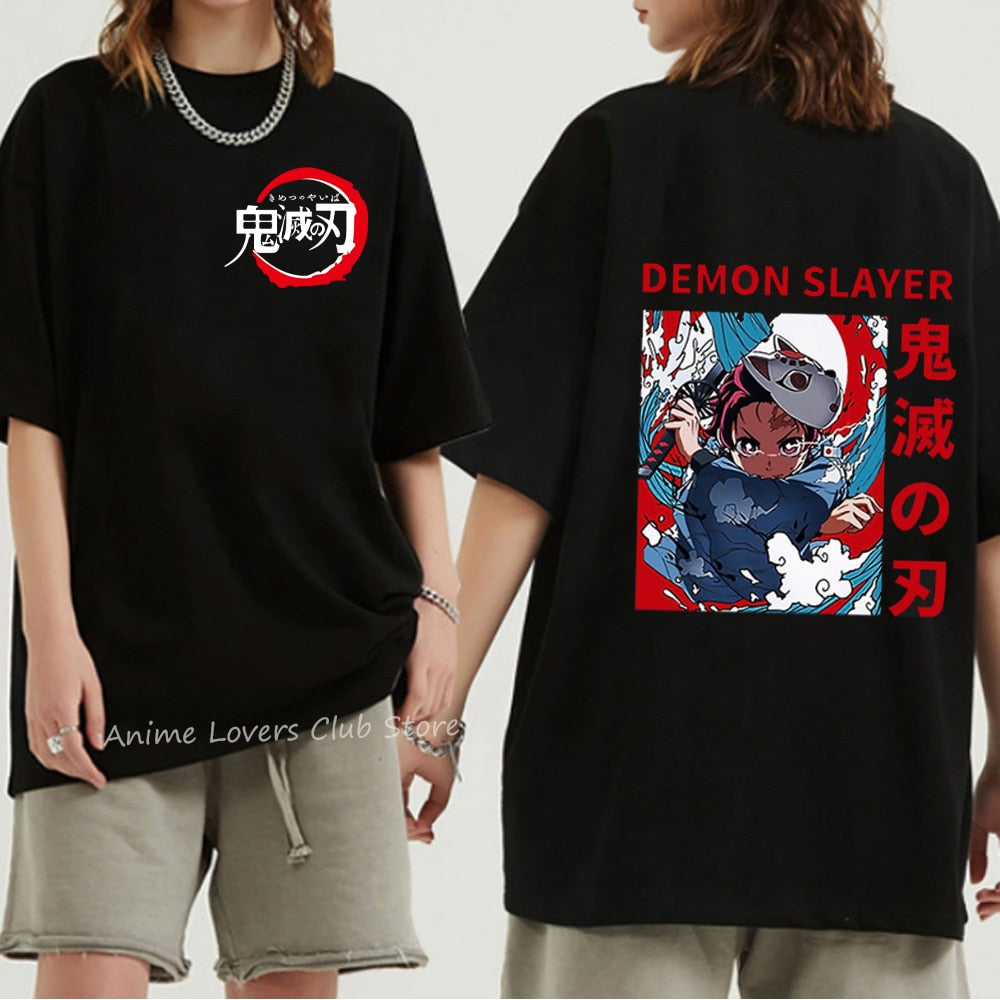 Unisex Demon Slayer T Shirt 100% Cotton T-Shirts Anime Print T-Shirt Rengoku Kyoujurou Nezuko Ninja Short Top Y2k Harajuku Tops