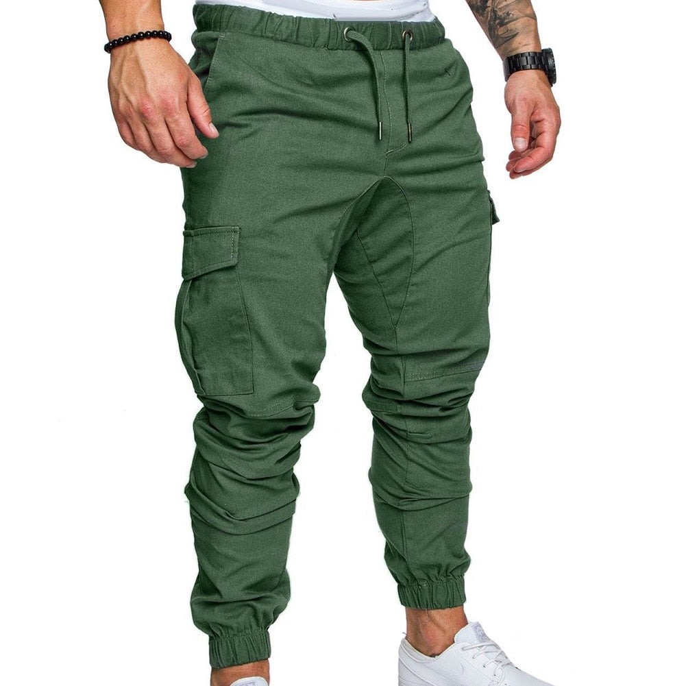 Clothes  Stylish Men Drawstring Adjustable Pockets Pants Men Trousers Stripes   for Jogging