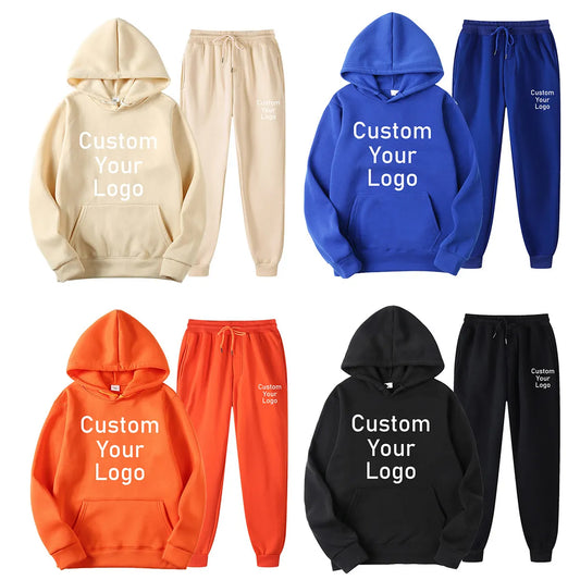 Make Your Design Logo Text Custom Hoodies Sets Men Women Printed Original Design High Quality Gifts Sweatshirts and Sweatpants