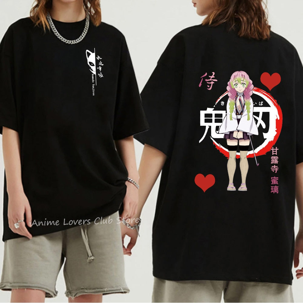 Unisex Demon Slayer T Shirt 100% Cotton T-Shirts Anime Print T-Shirt Rengoku Kyoujurou Nezuko Ninja Short Top Y2k Harajuku Tops