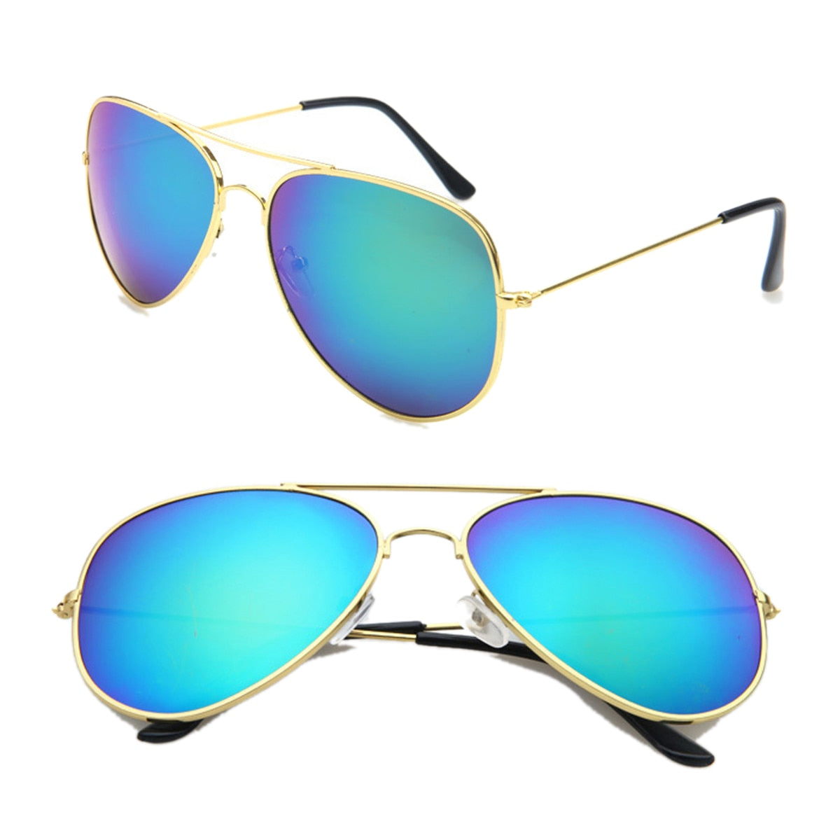 Fashion Pilot Sunglasses for Women Men 2023 Classic Eyewear Gradient Mirrored Blue Silver Gray Sun Glasses Sunglass