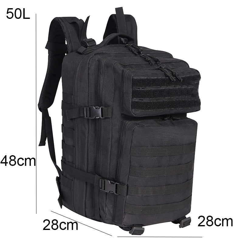 Lawaia Tactical Backpacks 50L Large Capacity Military Backpack Military Rucksack Waterproof Outdoor Hiking Camping Hunting Bag