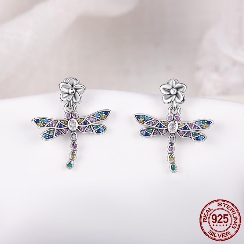 925 Silver Heart CZ Cubic Zircon Round Daisy Flower Trio Stud Earrings For Women Silver 925 Original Fashion Jewelry