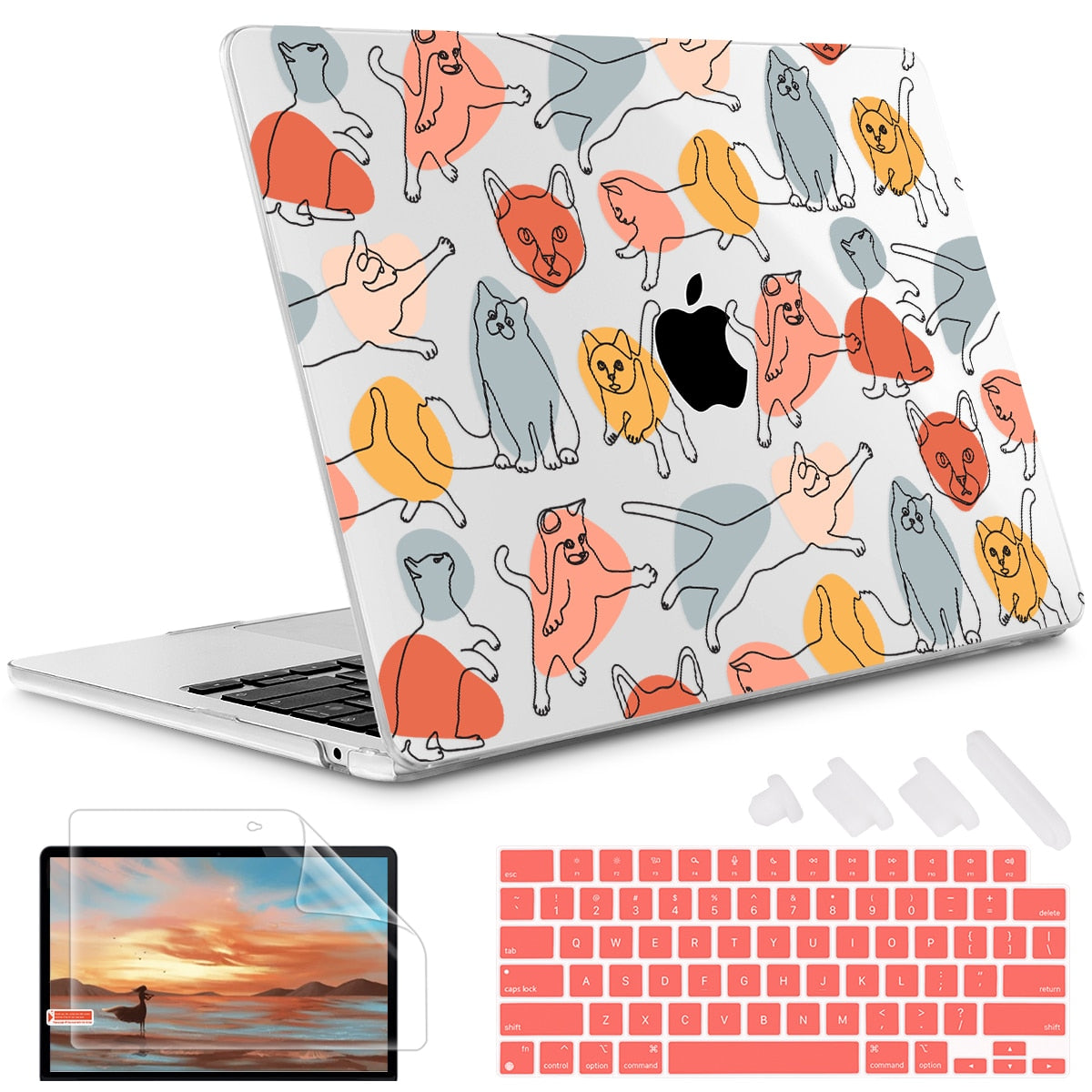 The Crown Cat Hard print case for MacBook Air Pro 13 14 16 M2 2022 2023 A2681 A2779 A2780 Retina 13.3 A1502 A2337 M1 2020 A2289