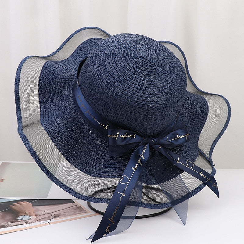 New summer floppy wide brim sun hat  Women Straw hat Cap Outdoor holiday Lady beach Casual floral Panama hat