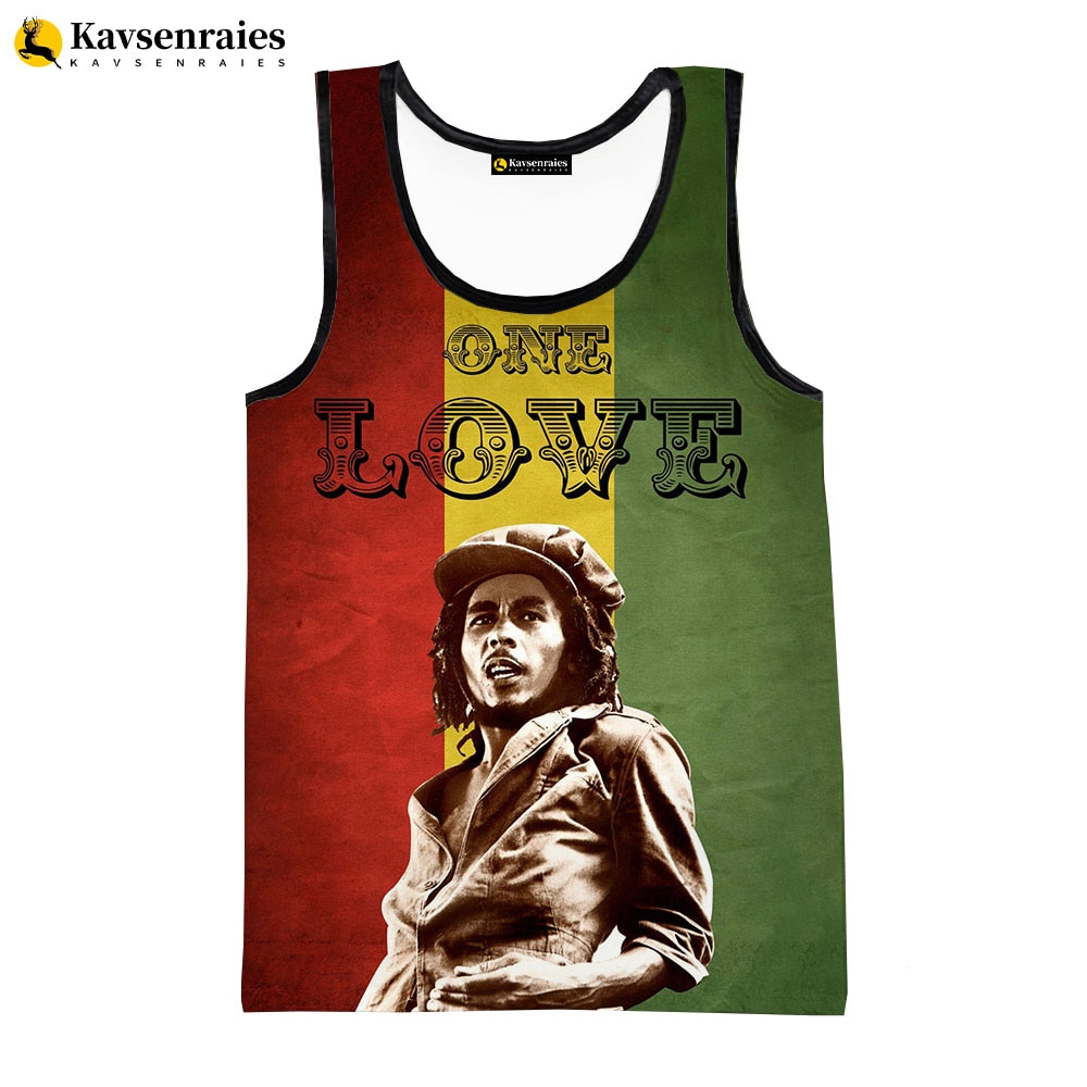 Bob Marley Vest New Fashion Summer Fitness Men Tank Tops Sleeveless Women Hip Hop Harajuku Streetwear Beach Undershirt