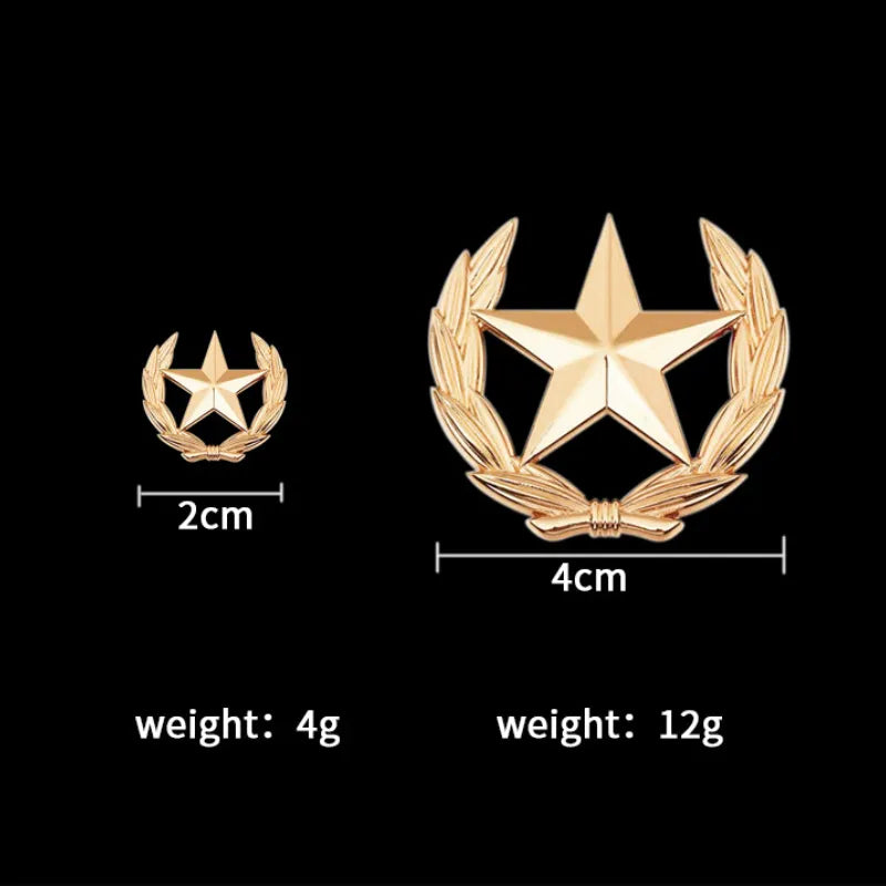 New Fashion Five-pointed Star Brooches Badge Metal Wheat Lapel Pin Men's Suit Shirt Collar Clothing Accessories