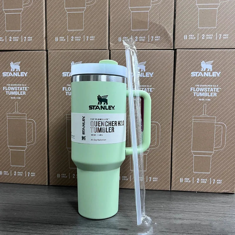 Stanley Tumbler with Handle Straw Lid Stainless Steel 30/40oz Vacuum Insulated Car Mug Double Wall Thermal Iced Travel Cup