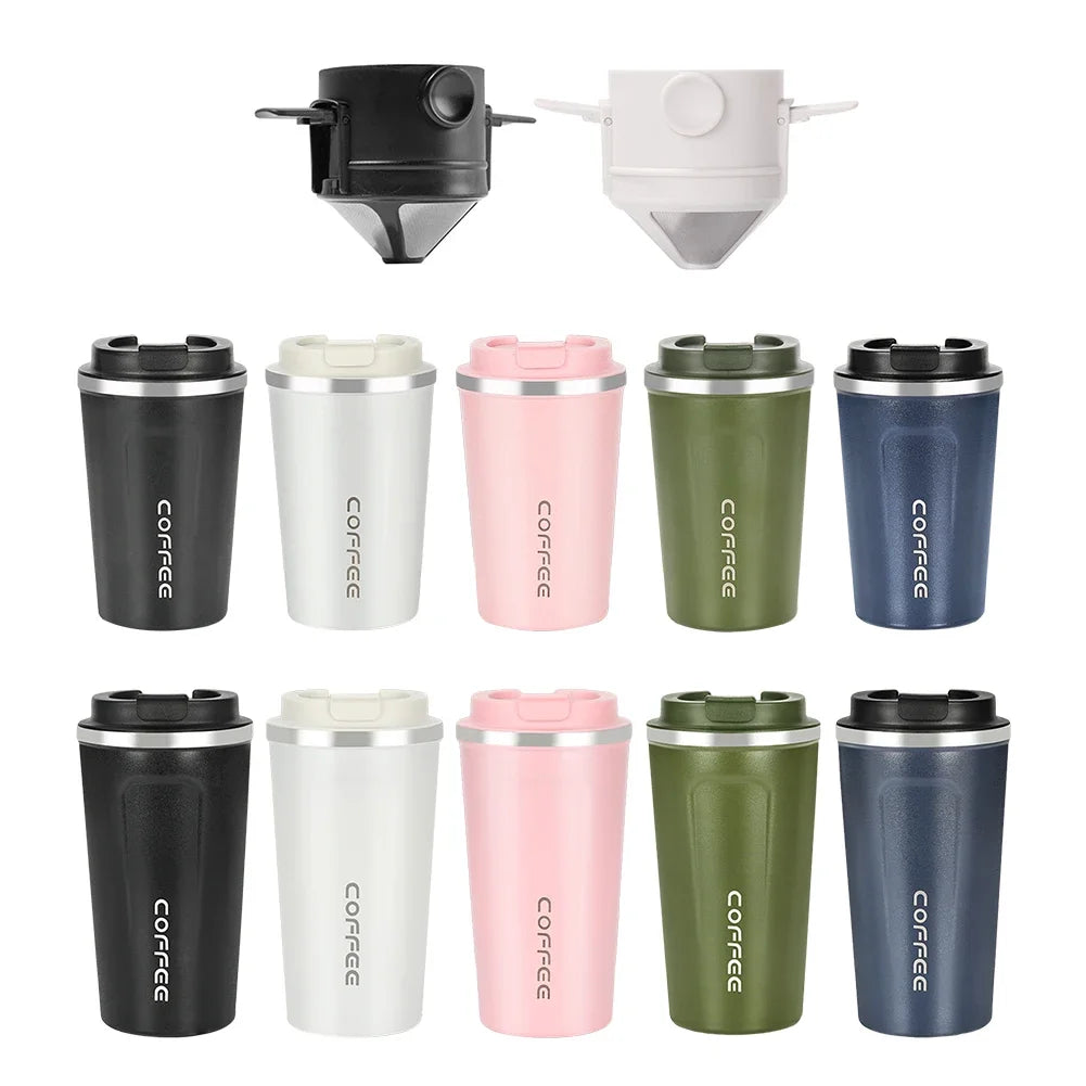 350ml/500ml Stainless Steel Coffee Cup Travel Thermal Mug Leak-Proof Thermos Bottle Tea Coffee Mug Vacuum Flask Insulated Cups