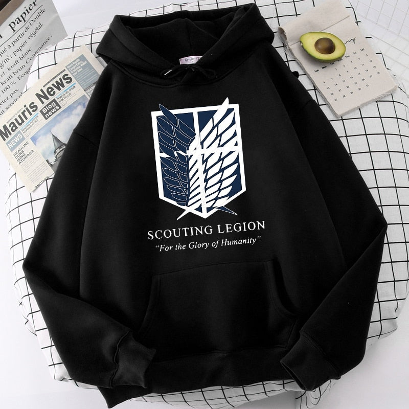 Attack on Titan Hoodies Eren Yeager Anime Print Hoodie Long Sleeve Loose Hip Hop Sweatshirt Men Streetwear Oversized Hoody Tops