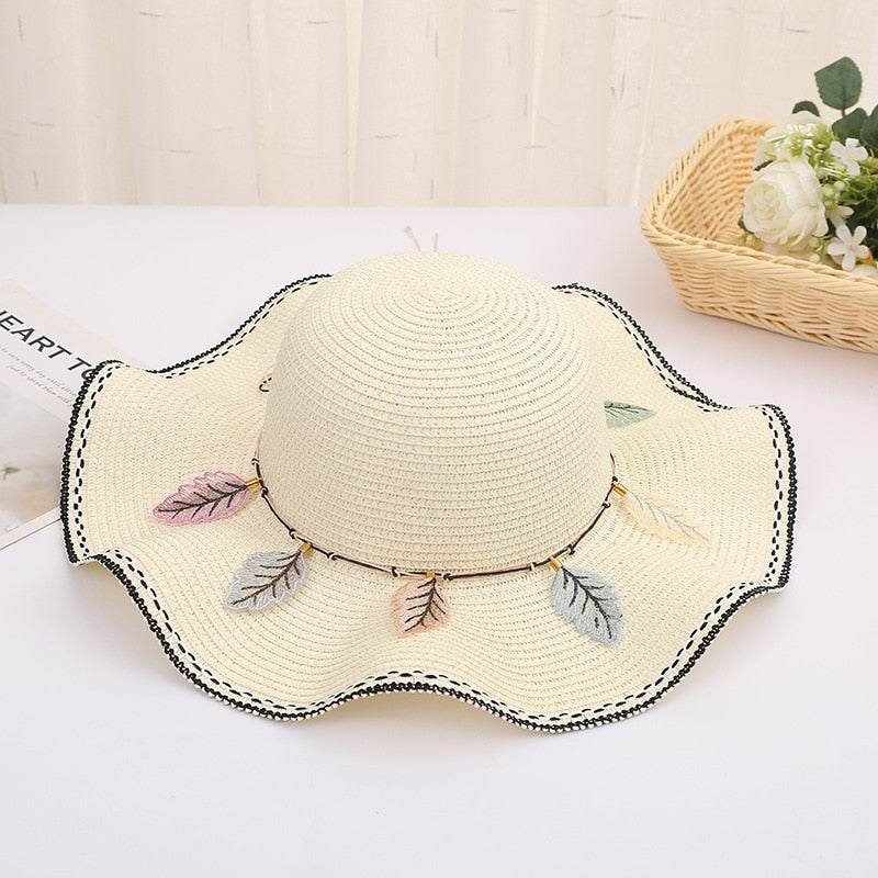 New summer floppy wide brim sun hat  Women Straw hat Cap Outdoor holiday Lady beach Casual floral Panama hat