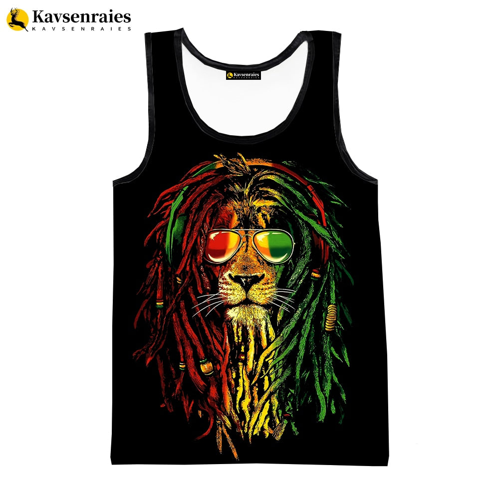 Bob Marley Vest New Fashion Summer Fitness Men Tank Tops Sleeveless Women Hip Hop Harajuku Streetwear Beach Undershirt