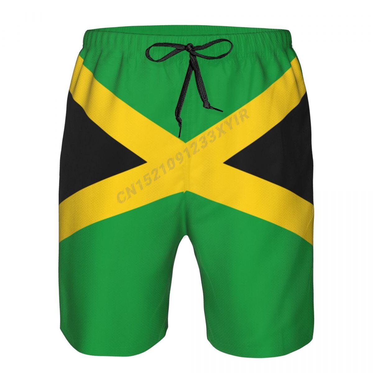 Summer Men&#39;s Jamaica Flag Beach Pants Shorts Surfing M-2XL Polyester Swimwear Running