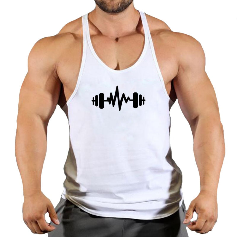 New Arrivals Bodybuilding stringer tank top man Cotton Gym sleeveless shirt men Fitness Vest Singlet sportswear workout tanktop