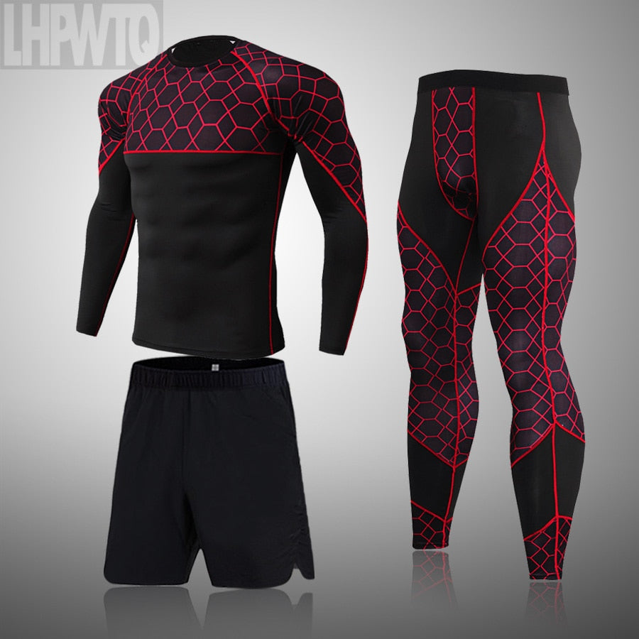 Men's Gym Tights Training Clothes Workout Jogging Sports Set Running Rashguard Tracksuit Compression Sportswear Suits For Men