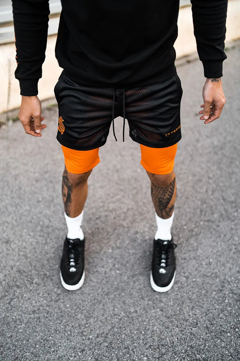 New Sport Shorts Men Double-deck Jogging Running Shorts Men 2 IN 1 Mens GYM Short Fitness Workout Short Pants Man