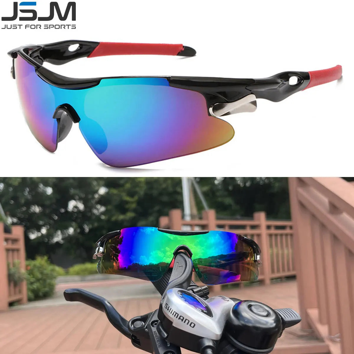 JSJM Outdoor Men Cycling Sunglasses Road Bicycle Mountain Riding Protection Sports Glasses Goggles Eyewear MTB Bike Sun Glasses