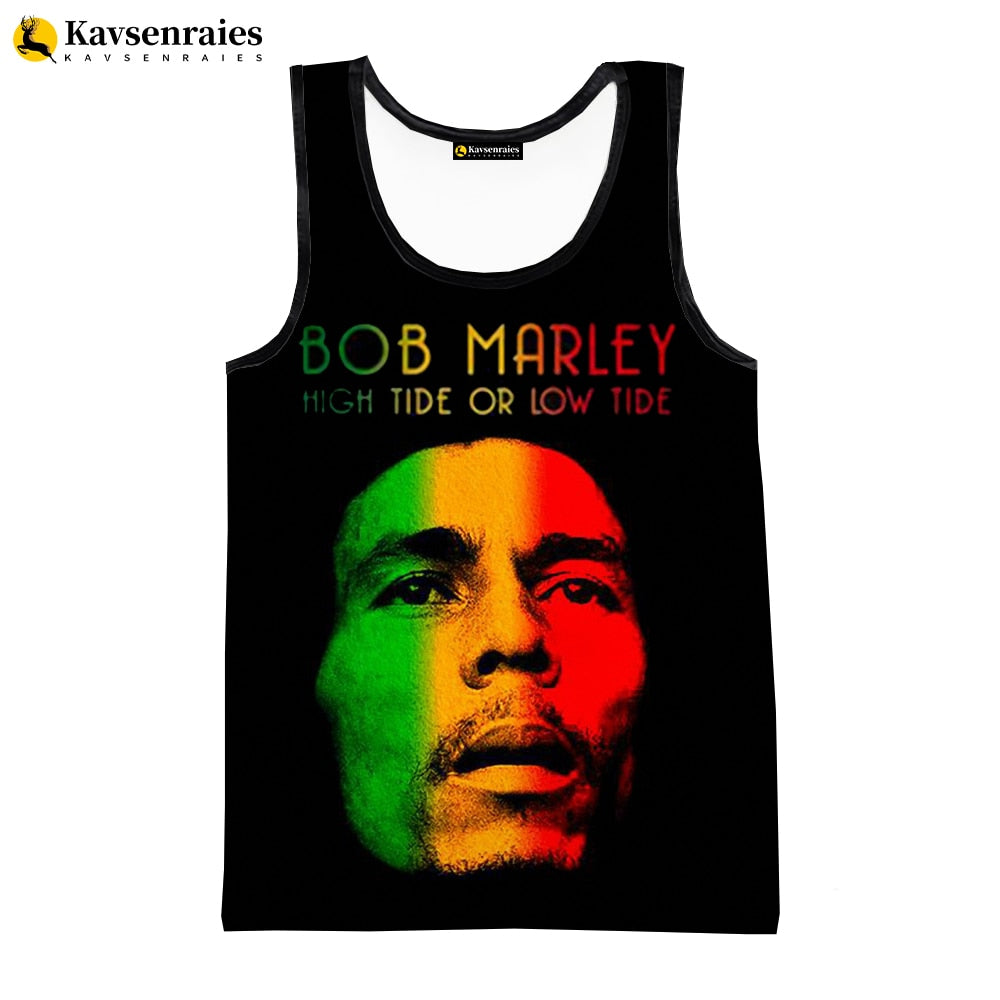 Bob Marley Vest New Fashion Summer Fitness Men Tank Tops Sleeveless Women Hip Hop Harajuku Streetwear Beach Undershirt