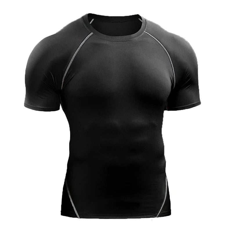 Compression T Shirt Men Summer Sportswear Running T-shirt Elastic Quick Dry Sport Tops Tee Athletic Gym Workout Shirts Men